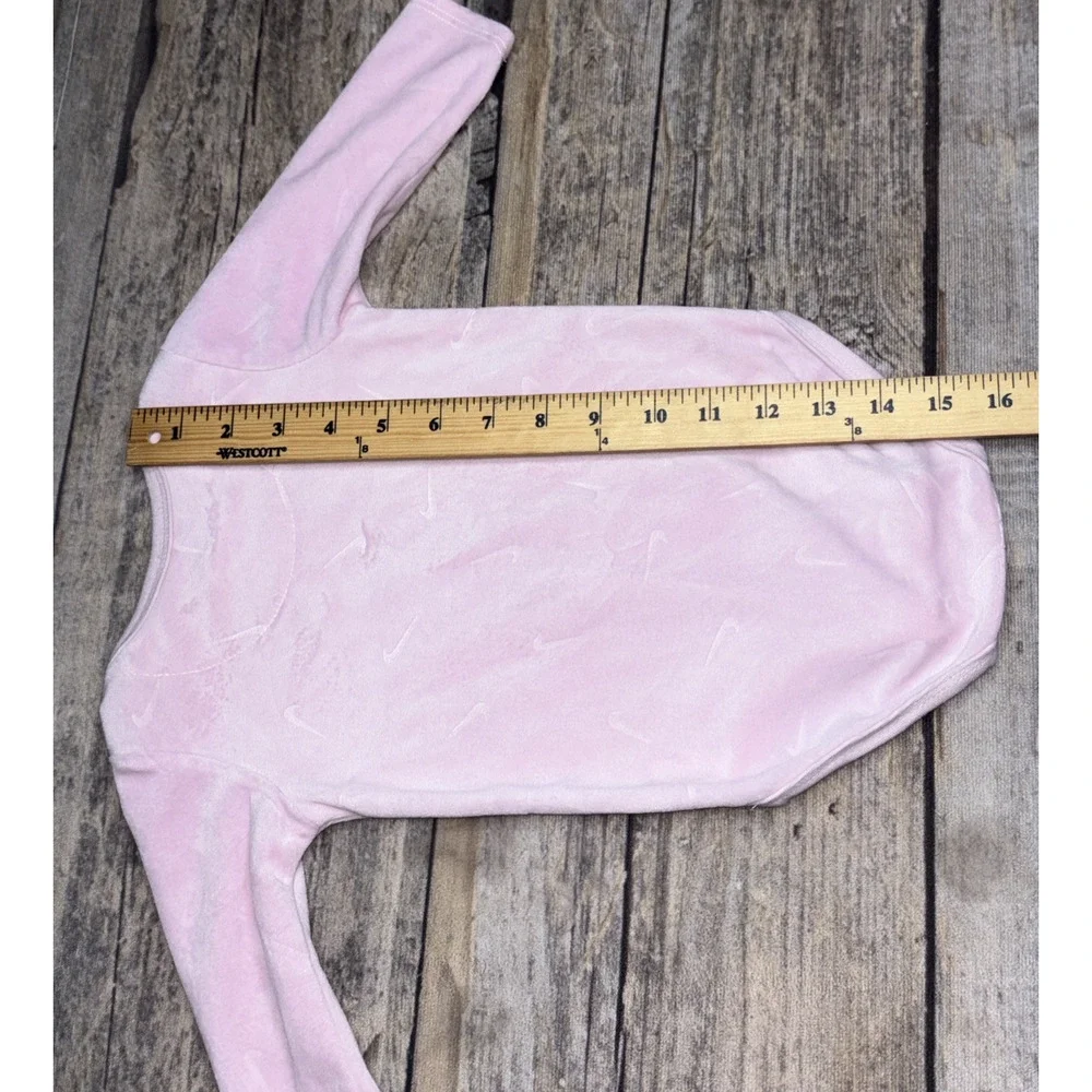 Nike Baby 9M Pink Velour 2-Piece Set Long Sleeve Bodysuit & Pants Snap